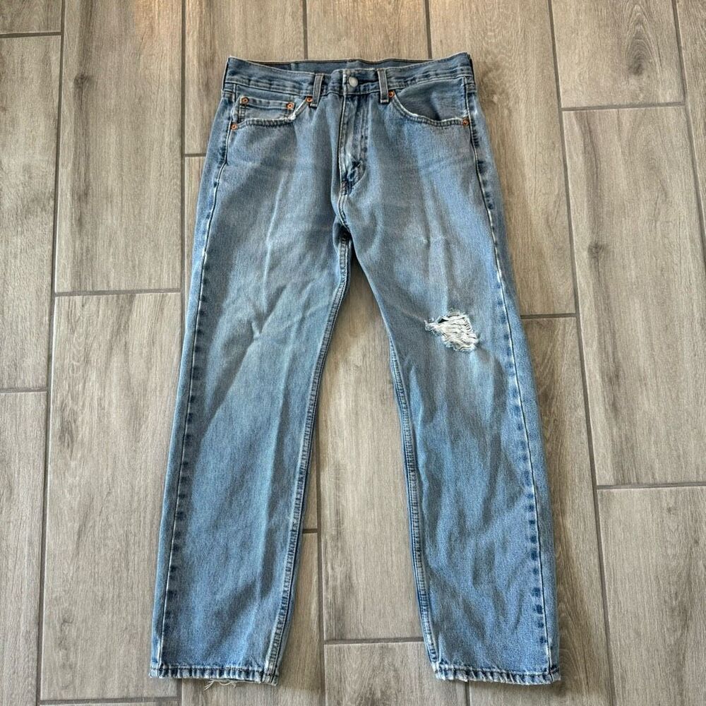 Levis Jeans Mens 32x29 Blue 505 Straight Fit Denim Pants Western Workwear Skate